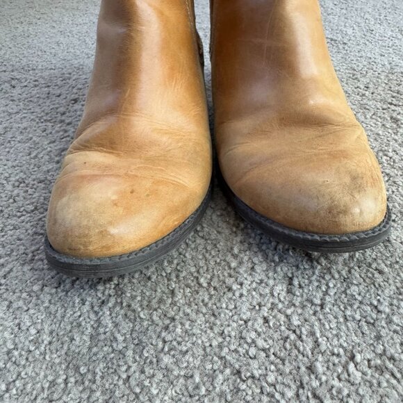 Sperry Top Sider Tan Leather Ankle Boots Women 7.5M Zipper Tassel Western Cowboy - Picture 7 of 7